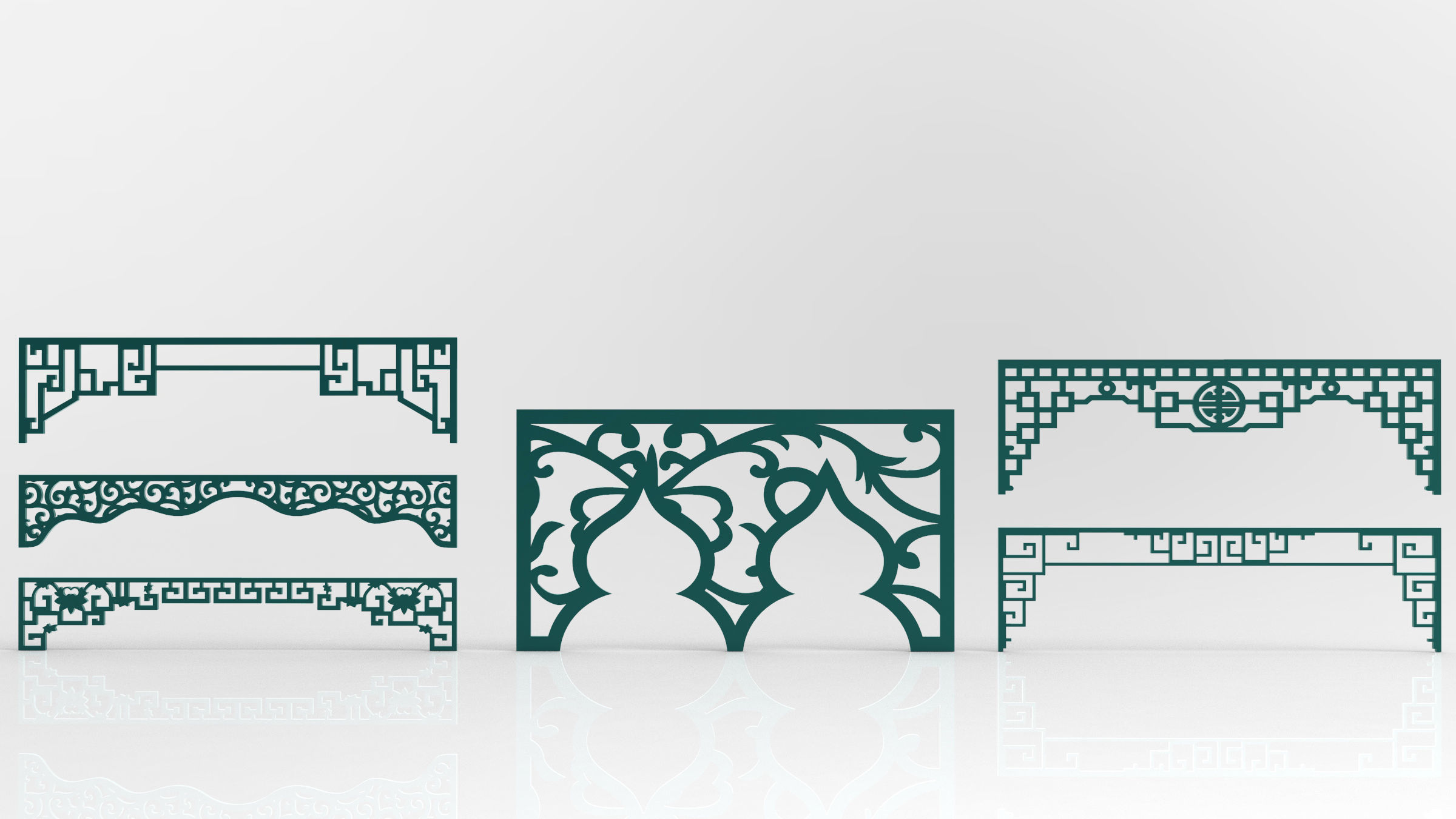 24 3D Decorative wall panels - screen SET 031 3D model_2