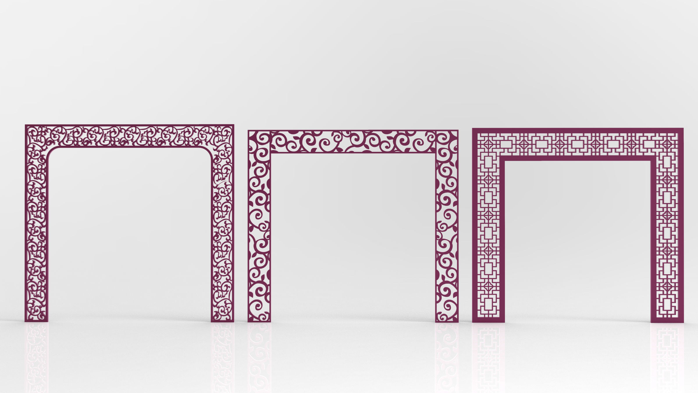 24 3D Decorative wall panels - screen SET 031 3D model_5