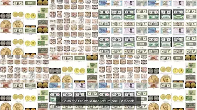Coins and Old world map texture pack Texture
