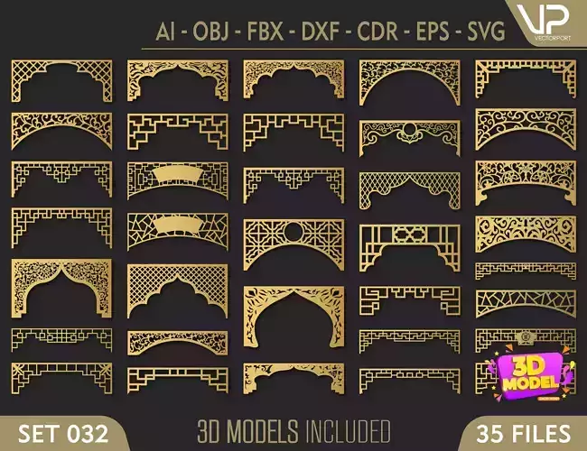 35 3D Decorative wall panels - screen SET 032