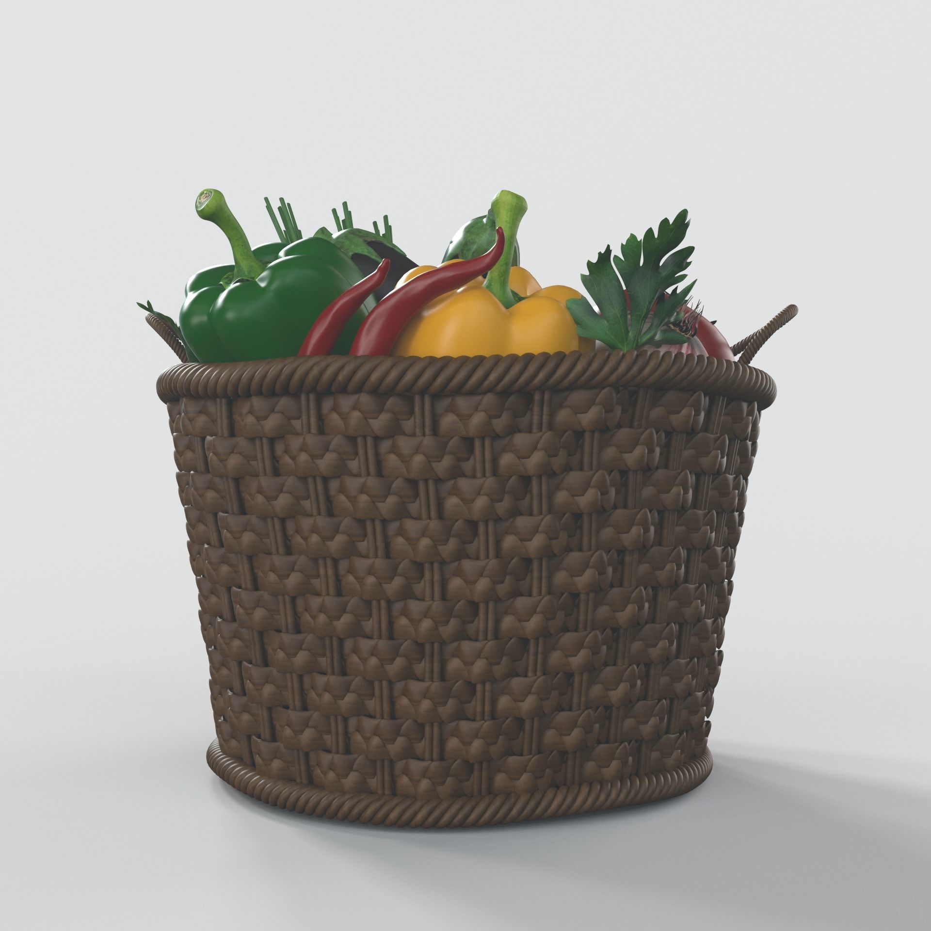 Vegetable vegetables in basket 3D model_3