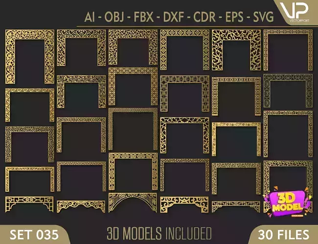 30 3D Decorative wall panels - screen SET 035