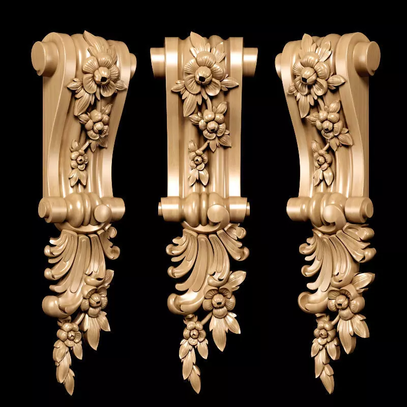 Baroque style bracket model 3D model_0