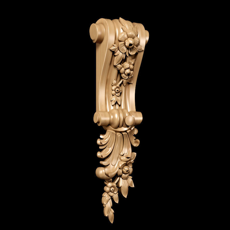 Baroque style bracket model 3D model_3