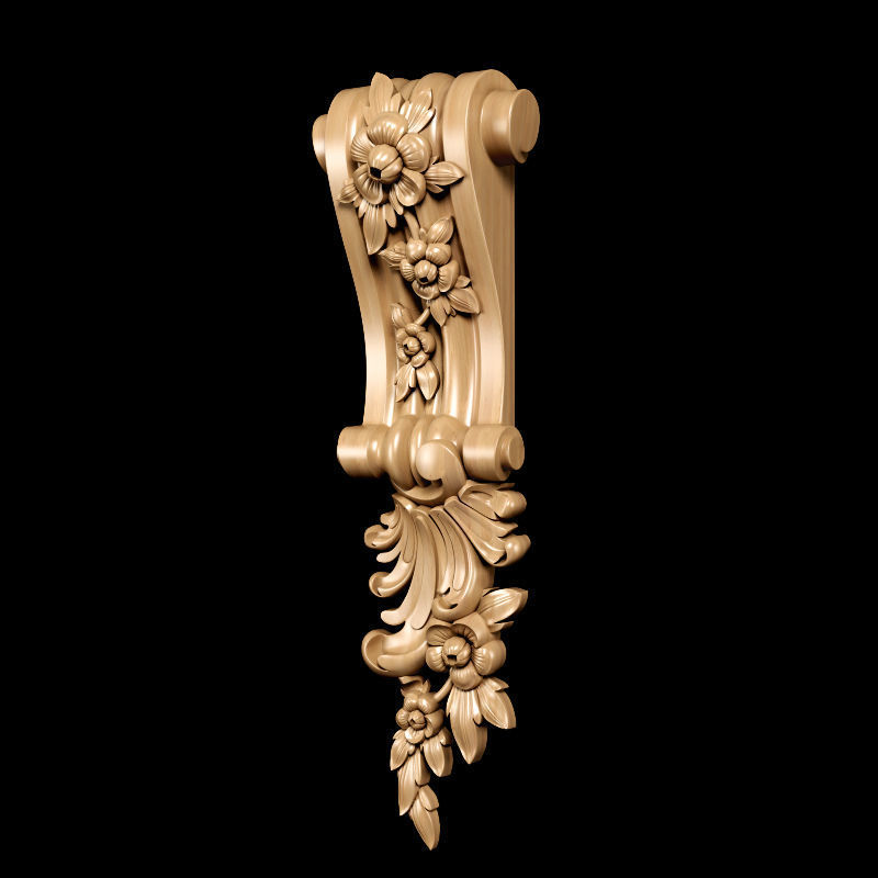 Baroque style bracket model 3D model_5