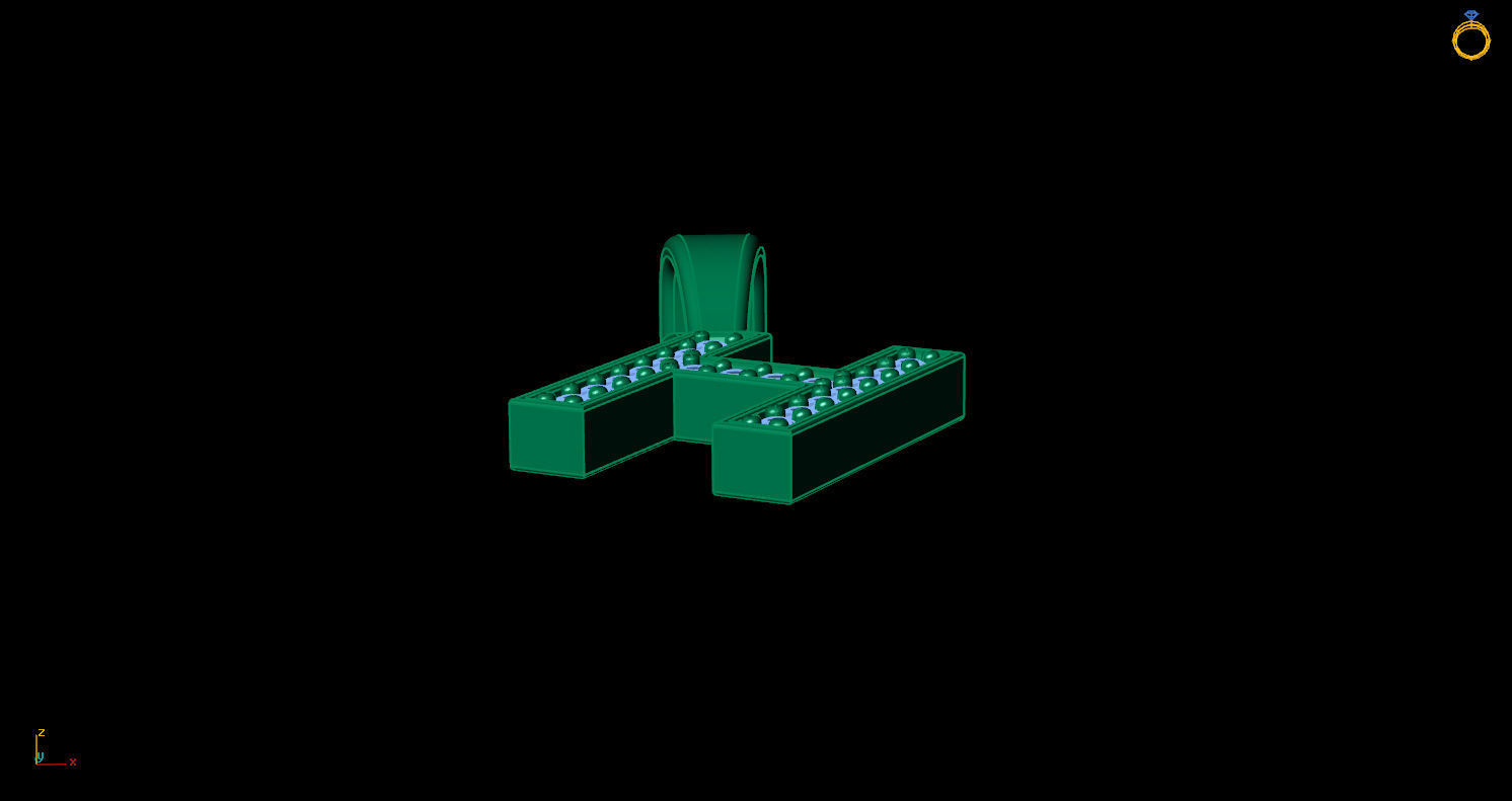 Pendant H with letter 3D print model_6