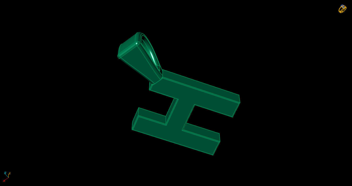 Pendant H with letter 3D print model_10