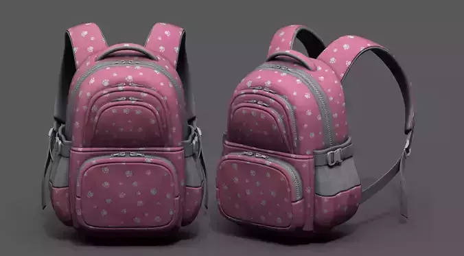 Backpack Color 3d bag baggage pockets 