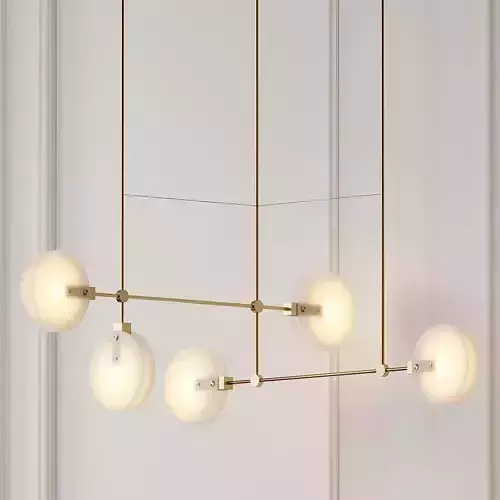 Nebulae 35 - Five Hanging Horizontal Chandelier by Twentieth 3D model