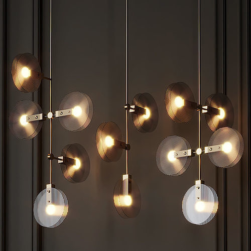 Nebulae Hanging Chandelier 3 Positions by Twentieth 3D model