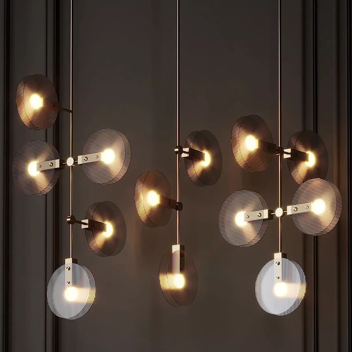 Nebulae Hanging Chandelier 3 Positions by Twentieth 3D model_0