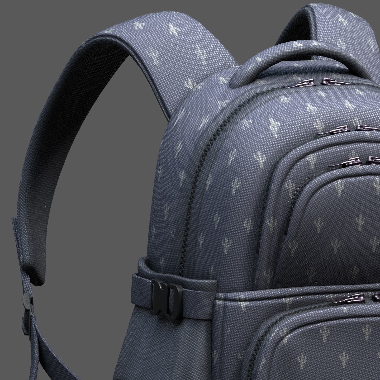 Backpack bag baggage Color 3d low poly  Low-poly 3D model_7