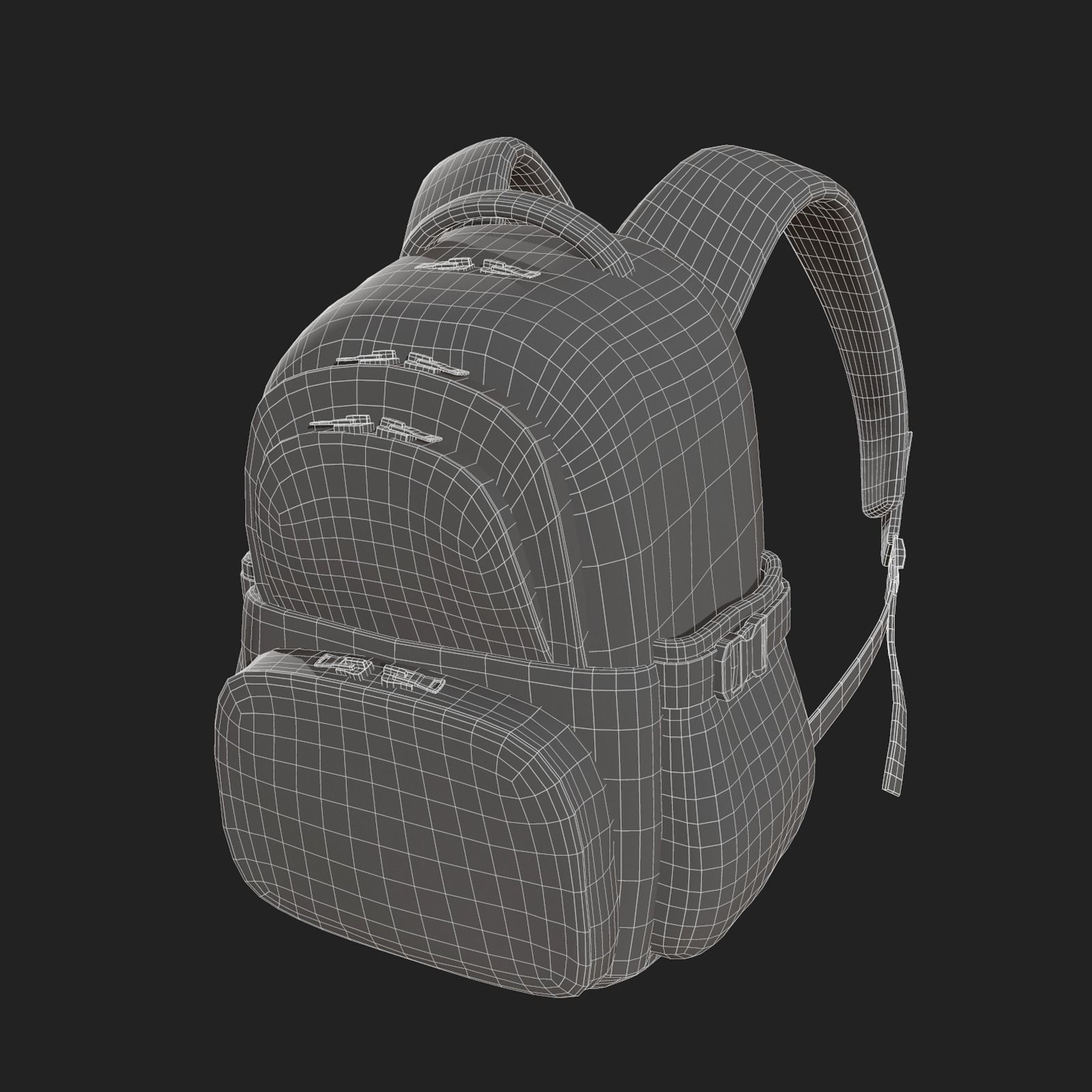 Backpack bag baggage Color 3d low poly  Low-poly 3D model_11