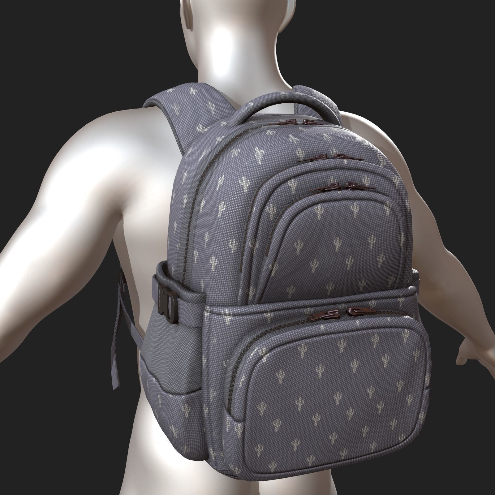 Backpack bag baggage Color 3d low poly  Low-poly 3D model_4