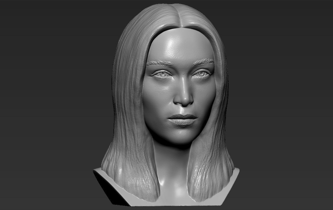 Bella Hadid bust 3D printing ready stl obj formats 3D print model_11