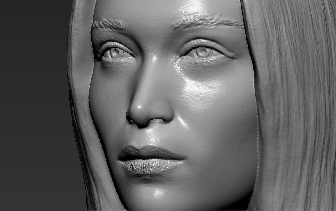 Bella Hadid bust 3D printing ready stl obj formats 3D print model_18