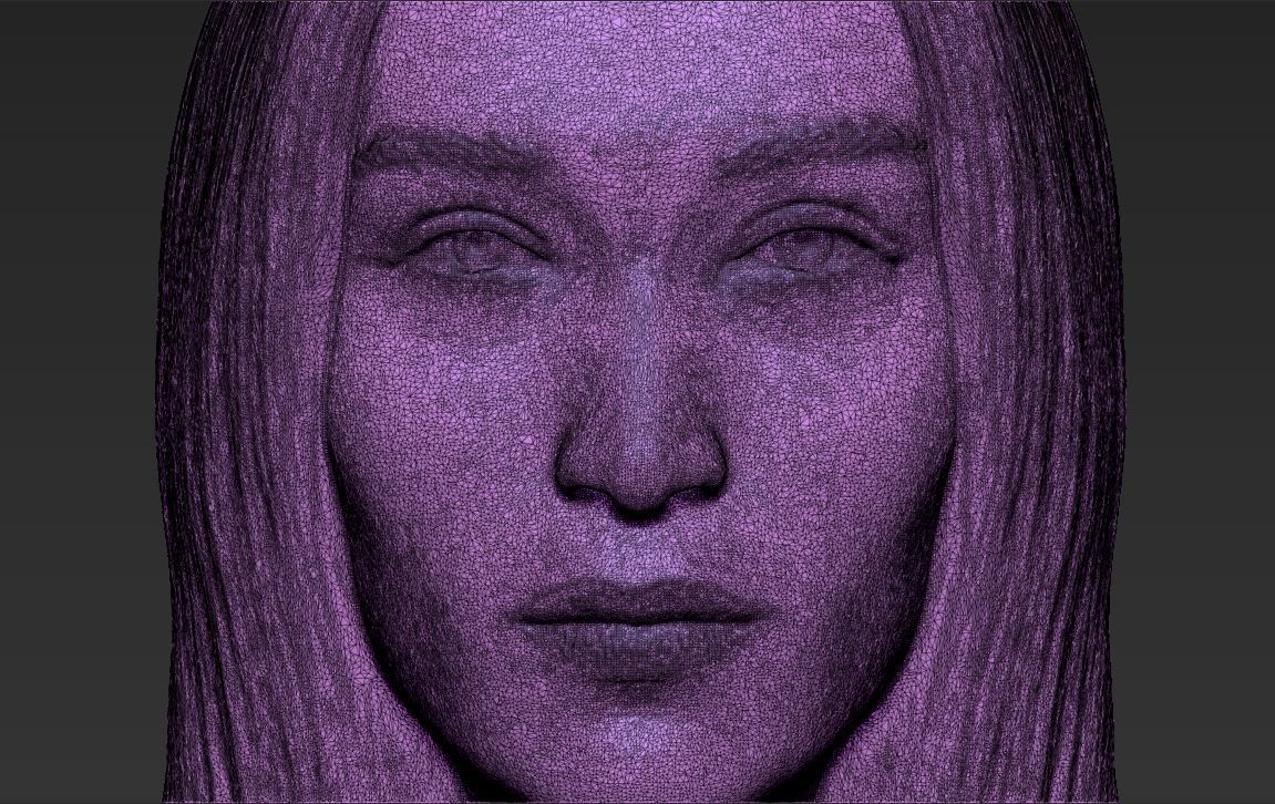 Bella Hadid bust 3D printing ready stl obj formats 3D print model_25