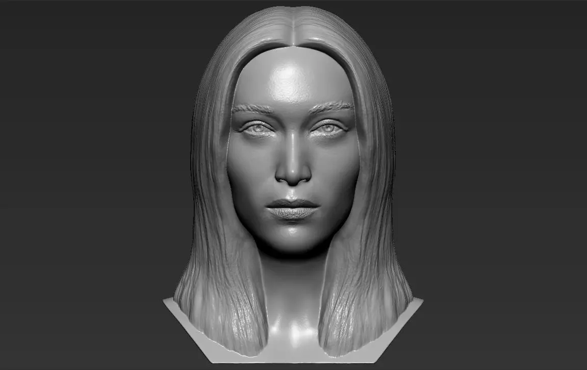 Bella Hadid bust 3D printing ready stl obj formats 3D print model_0