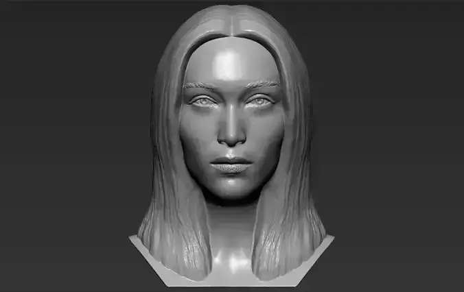 Bella Hadid bust 3D printing ready stl obj formats 3D print model