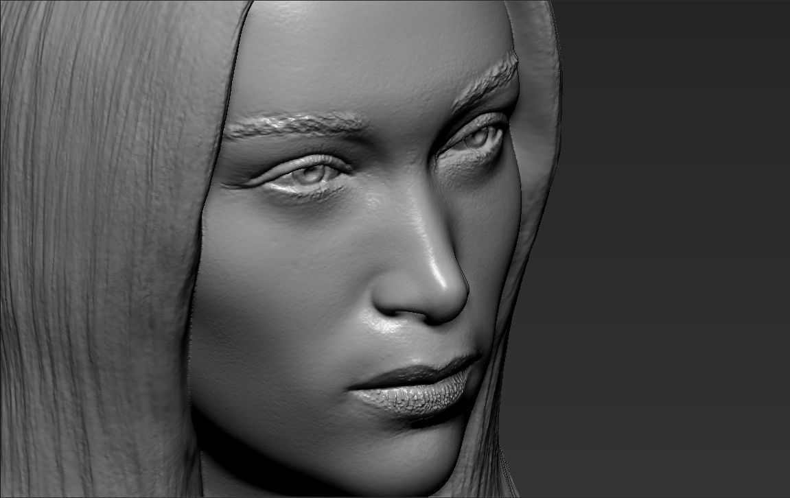 Bella Hadid bust 3D printing ready stl obj formats 3D print model_20