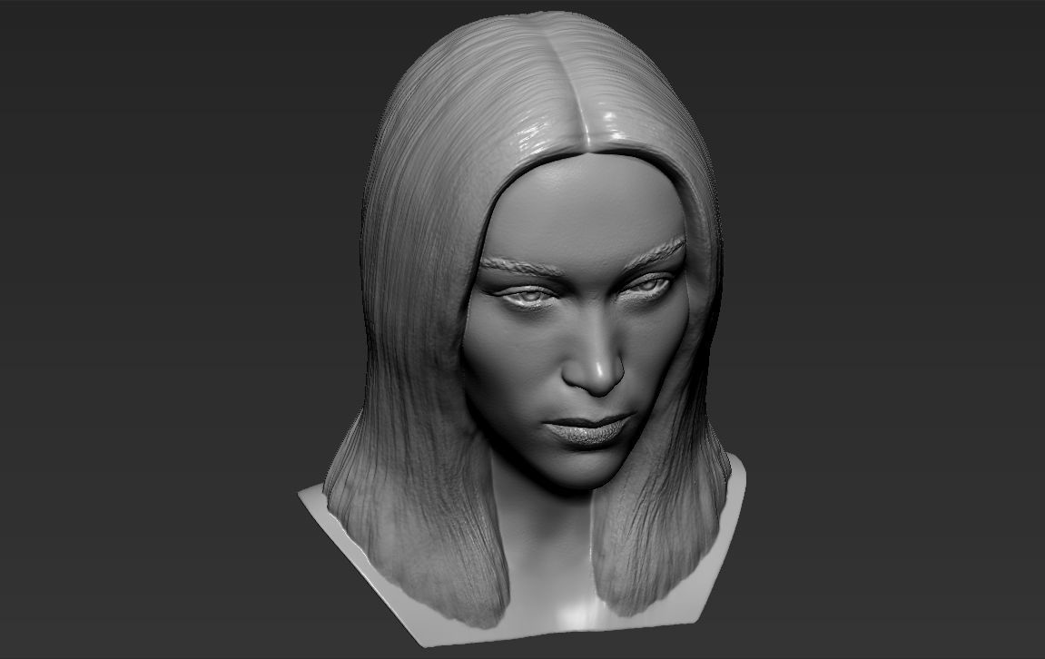 Bella Hadid bust 3D printing ready stl obj formats 3D print model_12