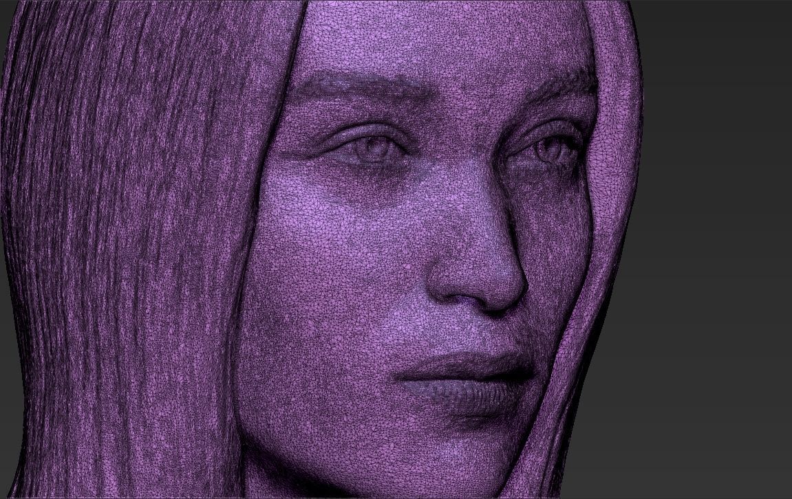 Bella Hadid bust 3D printing ready stl obj formats 3D print model_26
