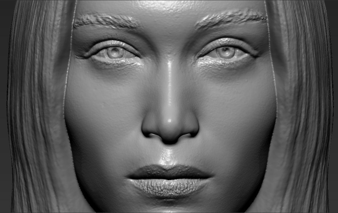 Bella Hadid bust 3D printing ready stl obj formats 3D print model_16