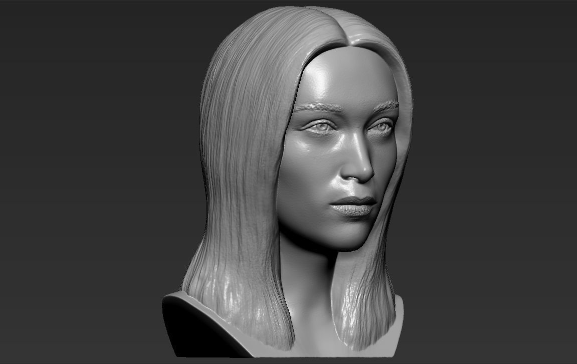 Bella Hadid bust 3D printing ready stl obj formats 3D print model_10