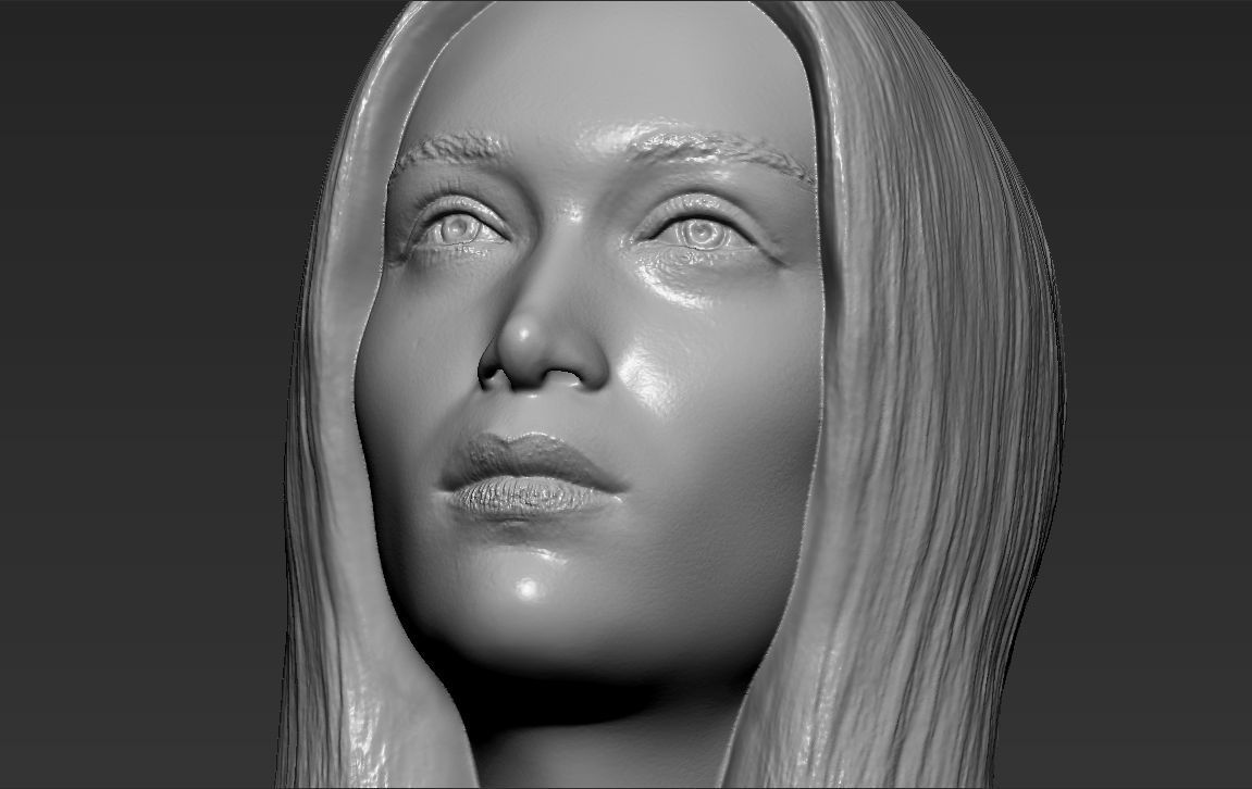 Bella Hadid bust 3D printing ready stl obj formats 3D print model_19
