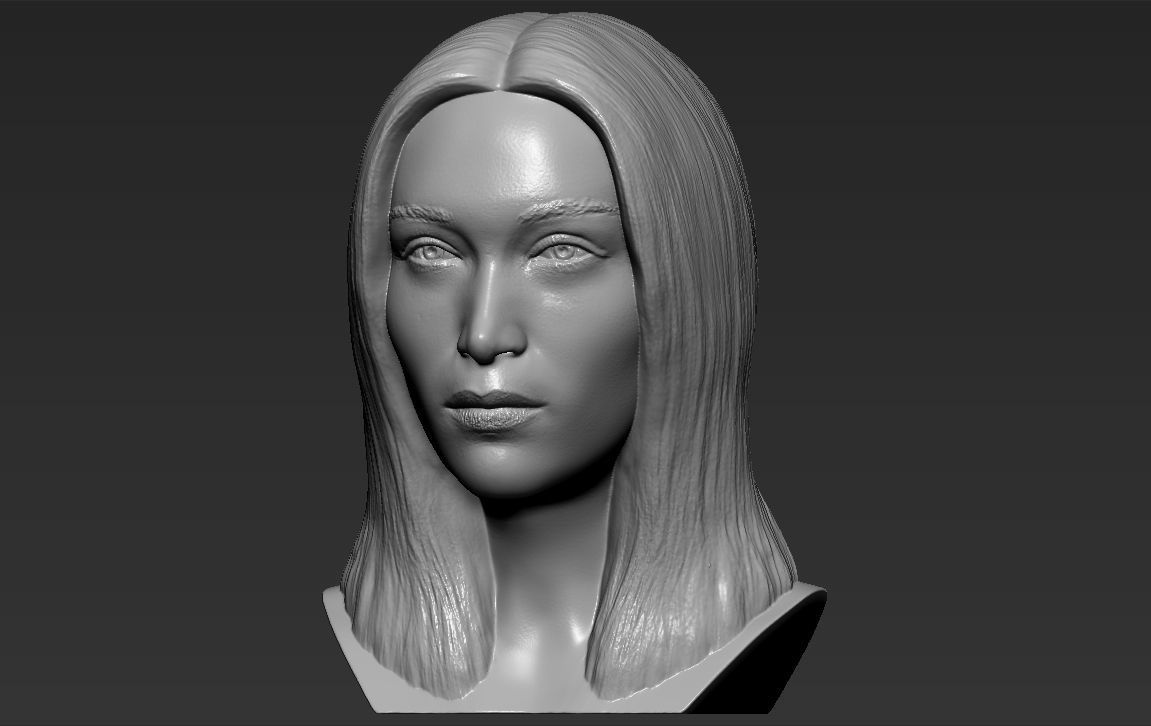 Bella Hadid bust 3D printing ready stl obj formats 3D print model_1
