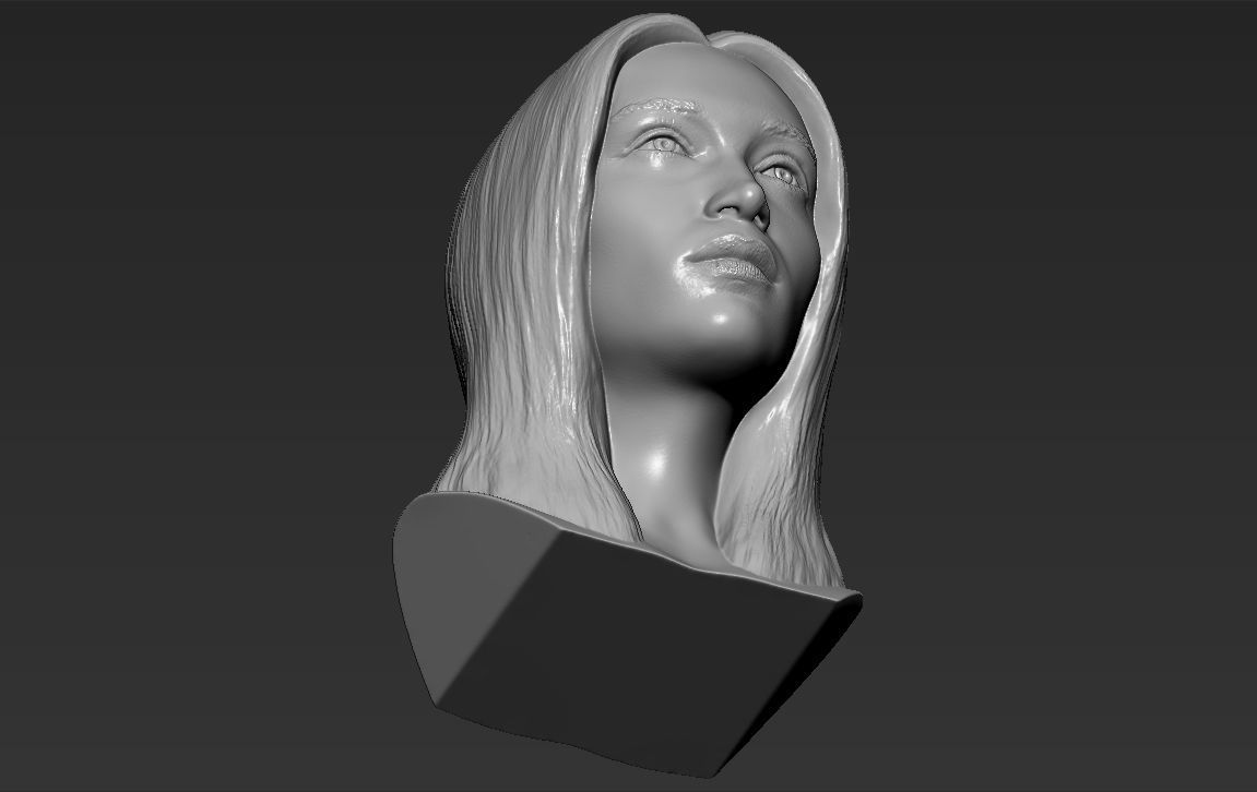 Bella Hadid bust 3D printing ready stl obj formats 3D print model_21