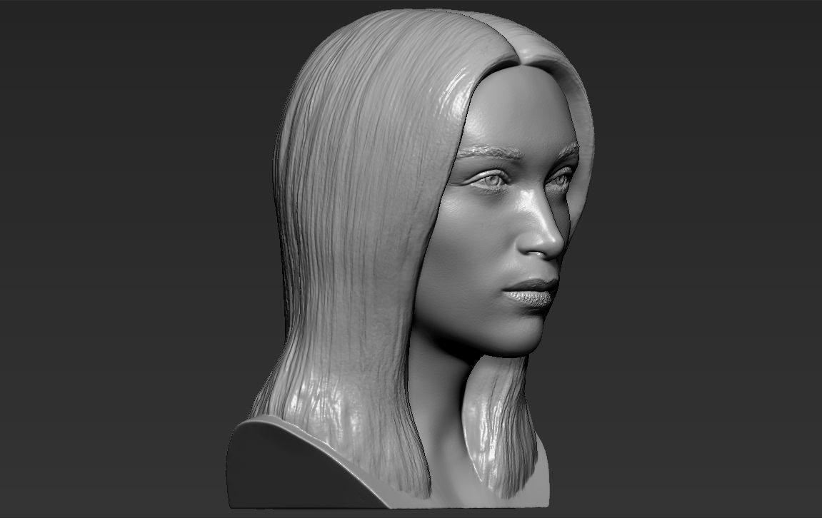Bella Hadid bust 3D printing ready stl obj formats 3D print model_9