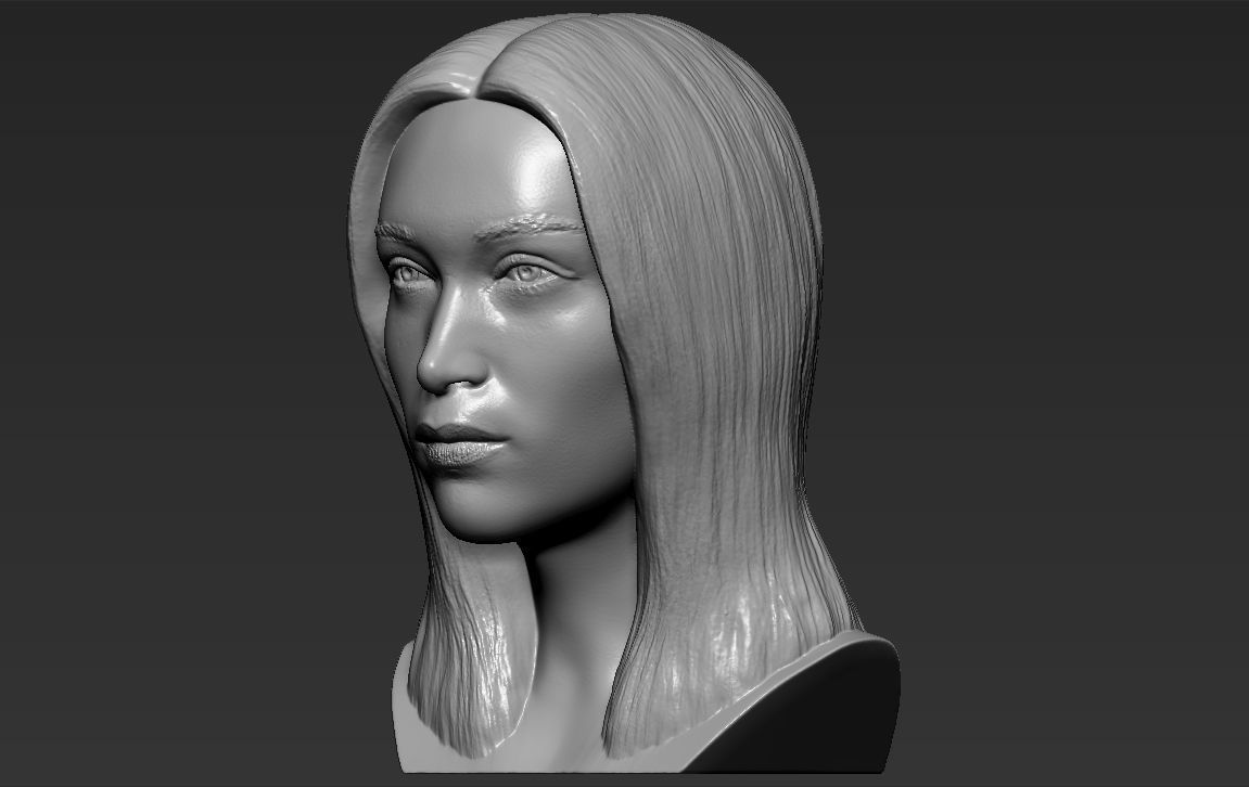 Bella Hadid bust 3D printing ready stl obj formats 3D print model_2