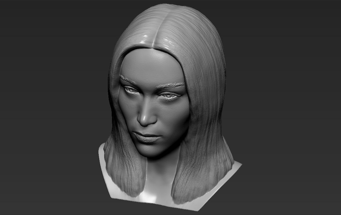 Bella Hadid bust 3D printing ready stl obj formats 3D print model_13