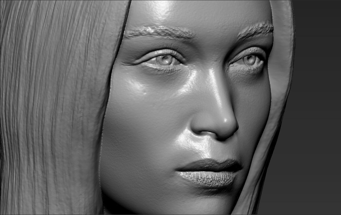 Bella Hadid bust 3D printing ready stl obj formats 3D print model_17