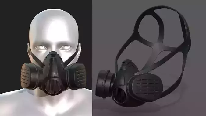 Gas mask helmet 3d model military combat fantasy 