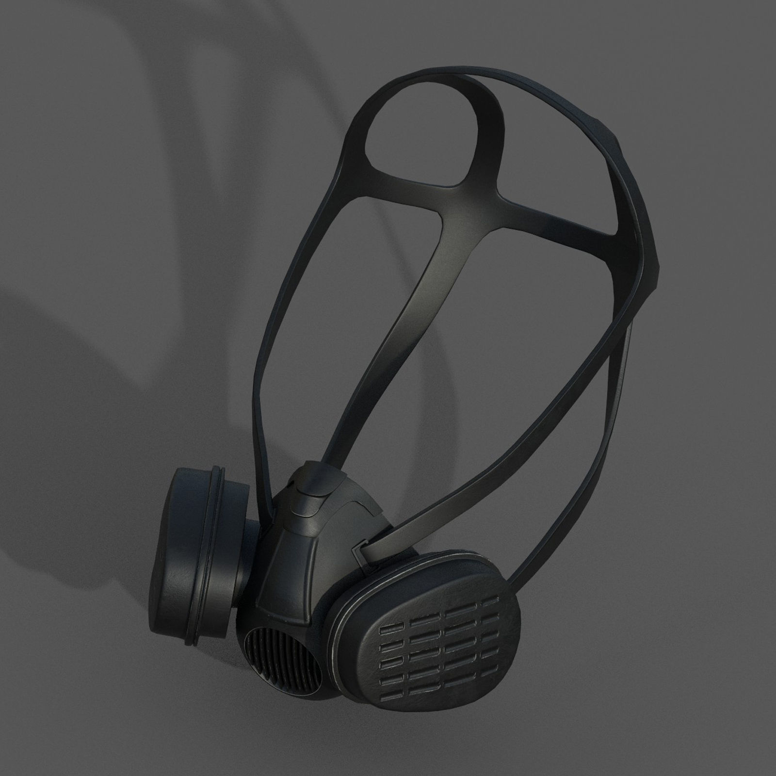 Gas mask helmet 3d model military combat fantasy Low-poly 3D model_7