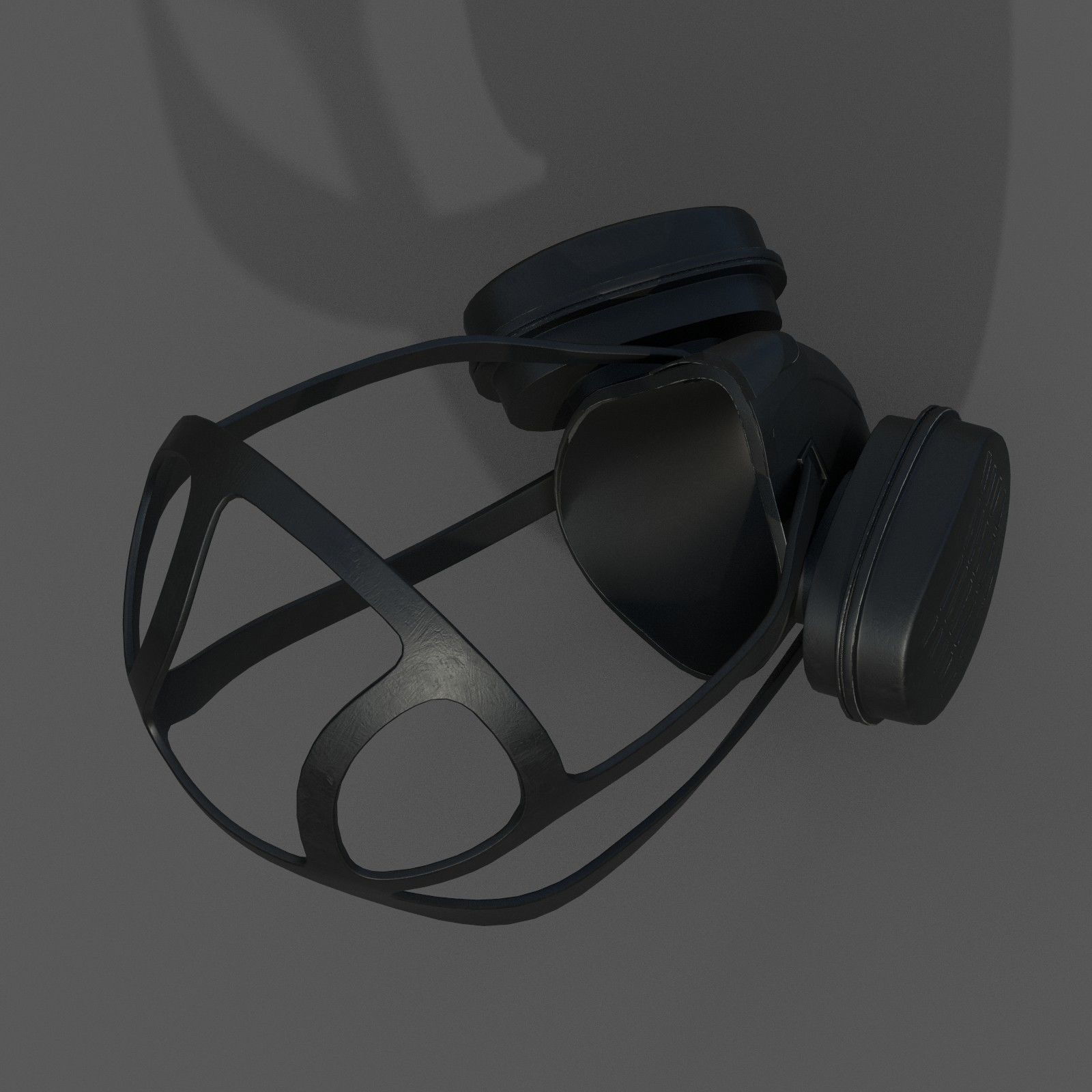 Gas mask helmet 3d model military combat fantasy Low-poly 3D model_5