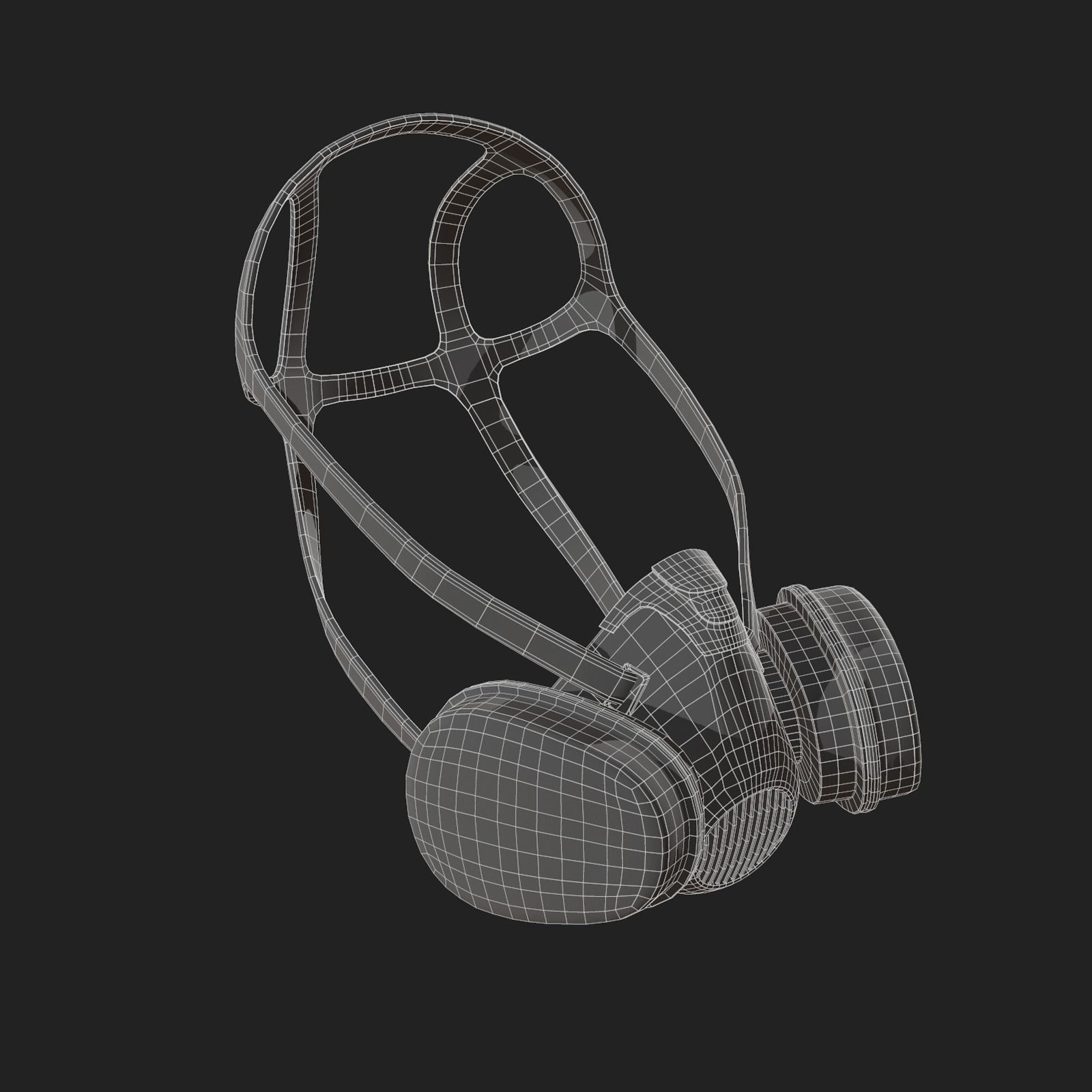 Gas mask helmet 3d model military combat fantasy Low-poly 3D model_11