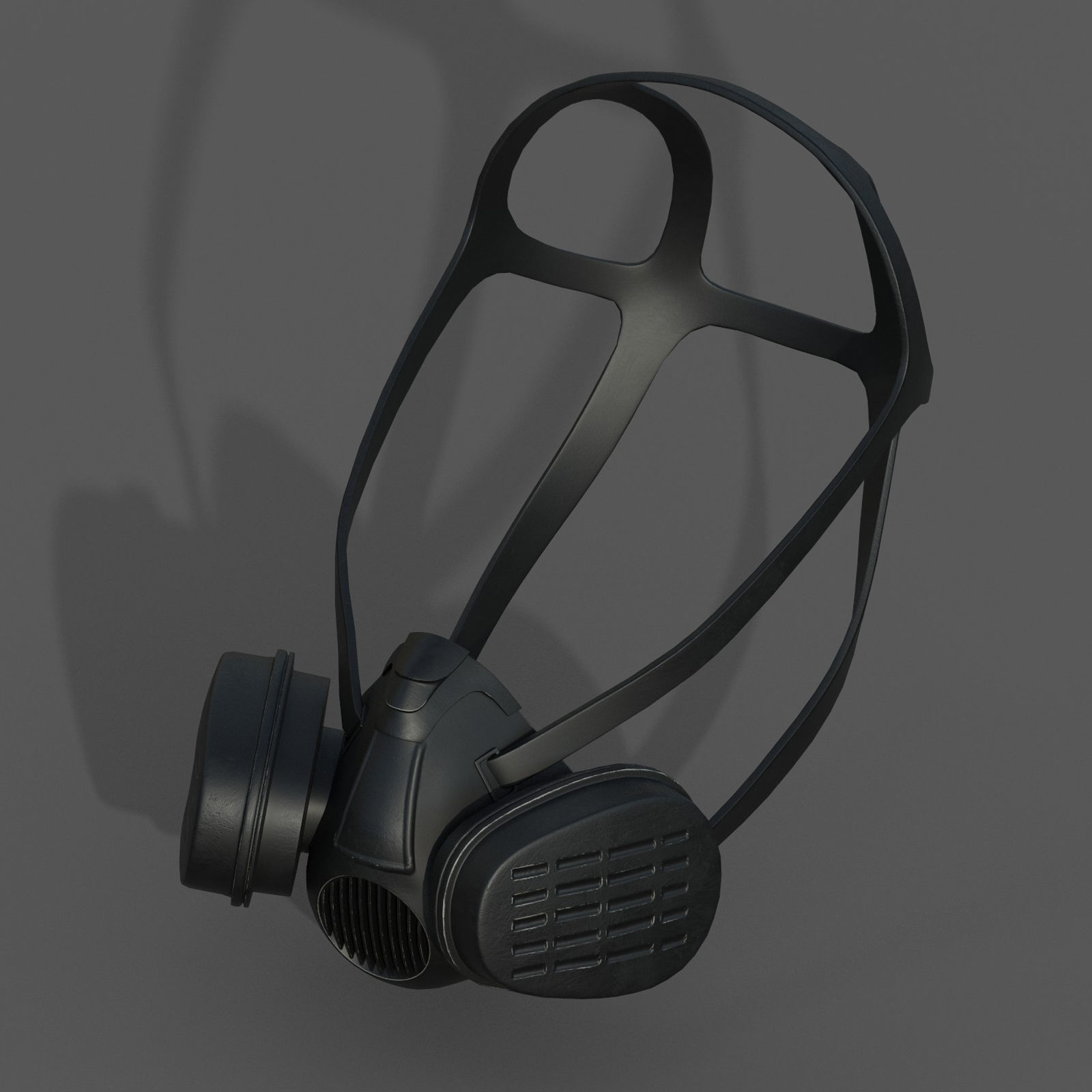 Gas mask helmet 3d model military combat fantasy Low-poly 3D model_4