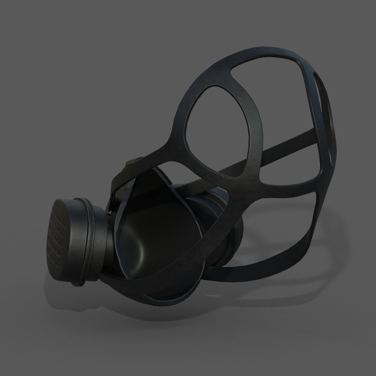 Gas mask helmet 3d model military combat fantasy Low-poly 3D model_8