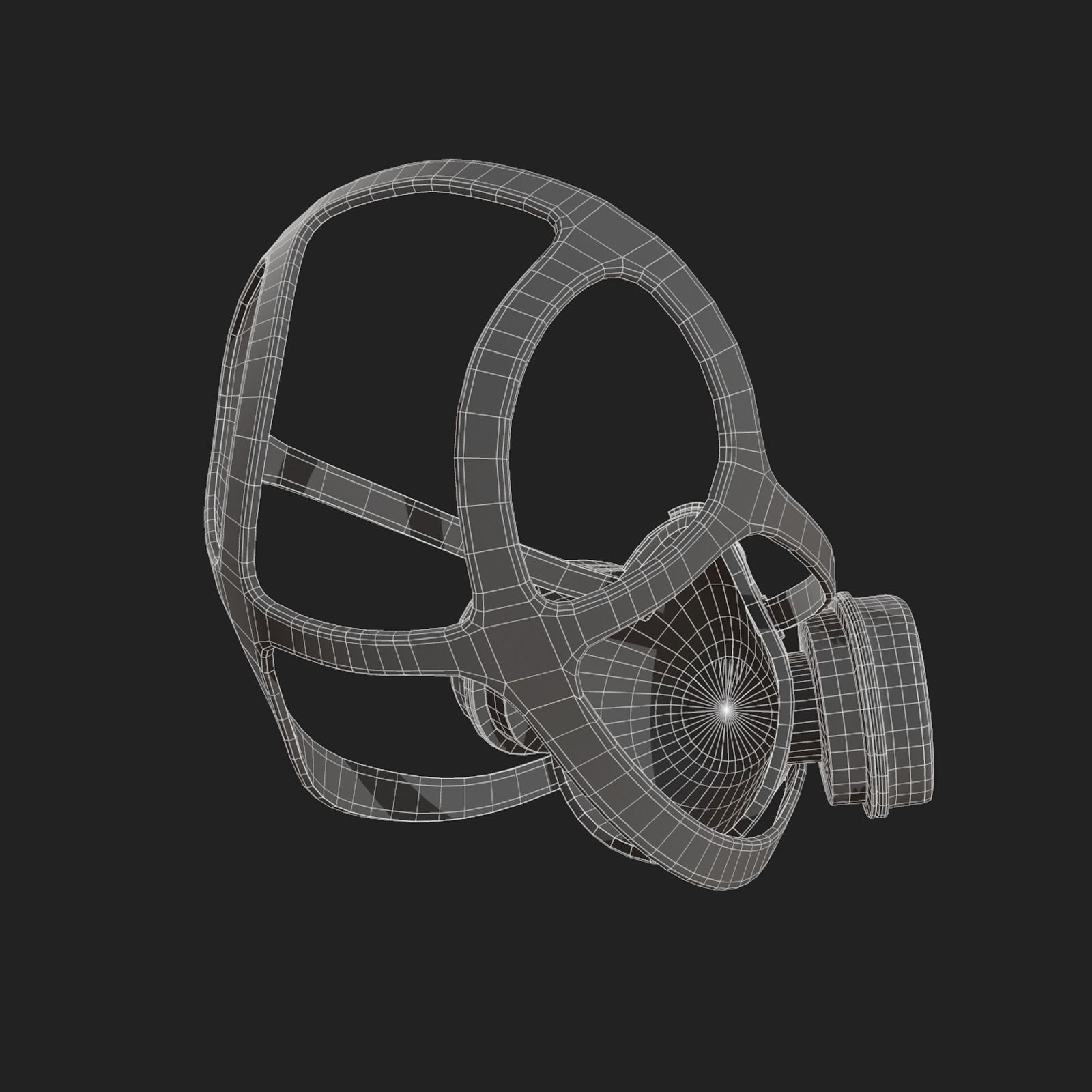 Gas mask helmet 3d model military combat fantasy Low-poly 3D model_10