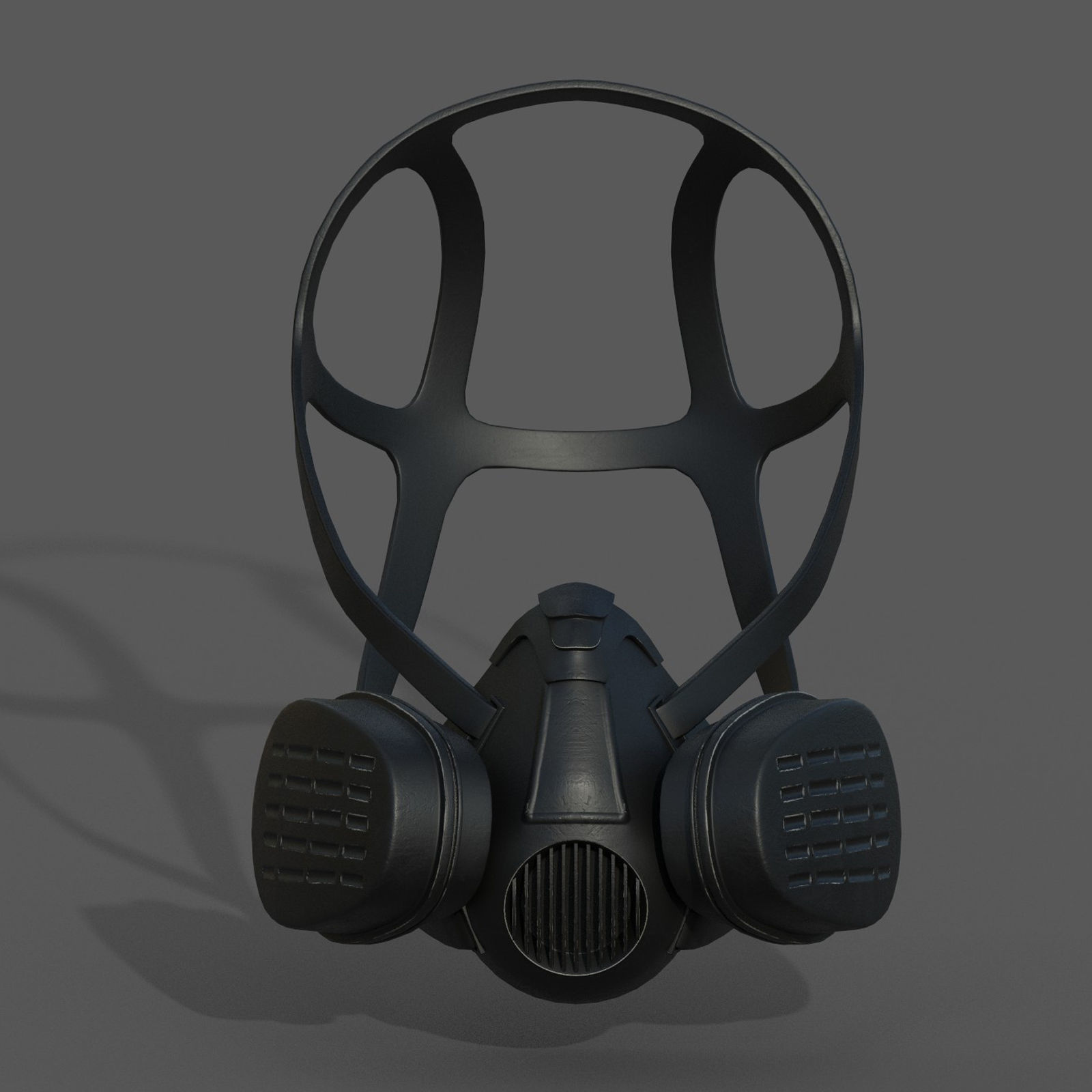 Gas mask helmet 3d model military combat fantasy Low-poly 3D model_2