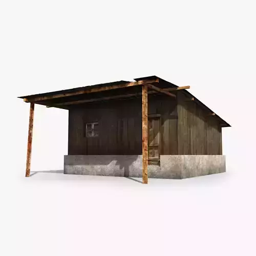 slum j wooden house Low-poly 3D model