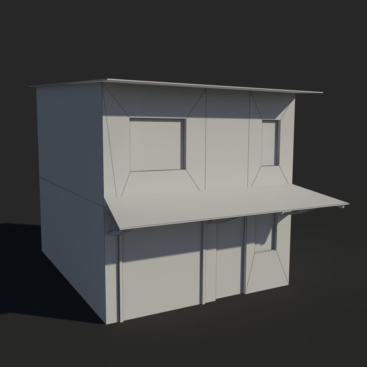 Slum l brick house with metal roof Low-poly 3D model_4