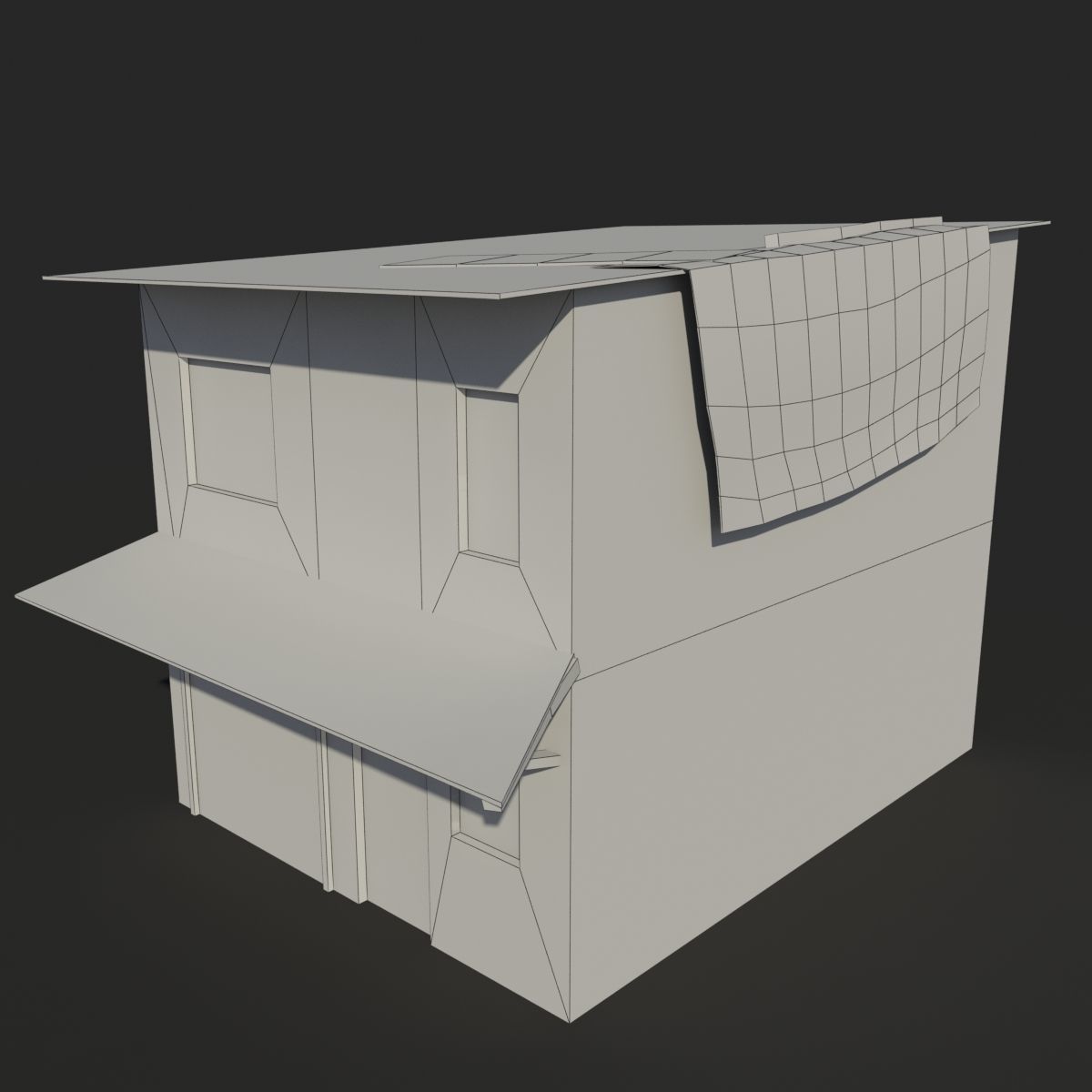 Slum l brick house with metal roof Low-poly 3D model_5