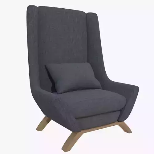 Armchair lounge chair with wooden legs
