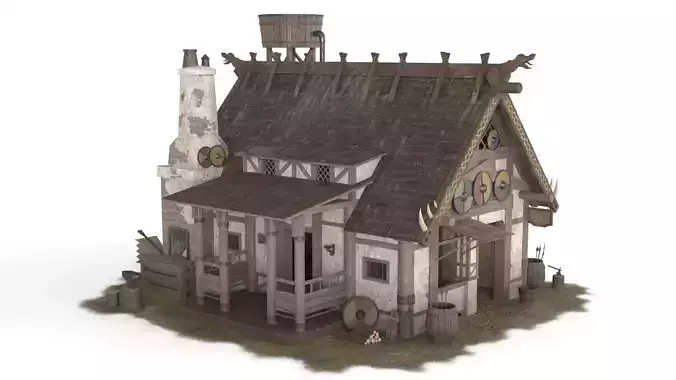 Viking House 01 Low-poly 3D model
