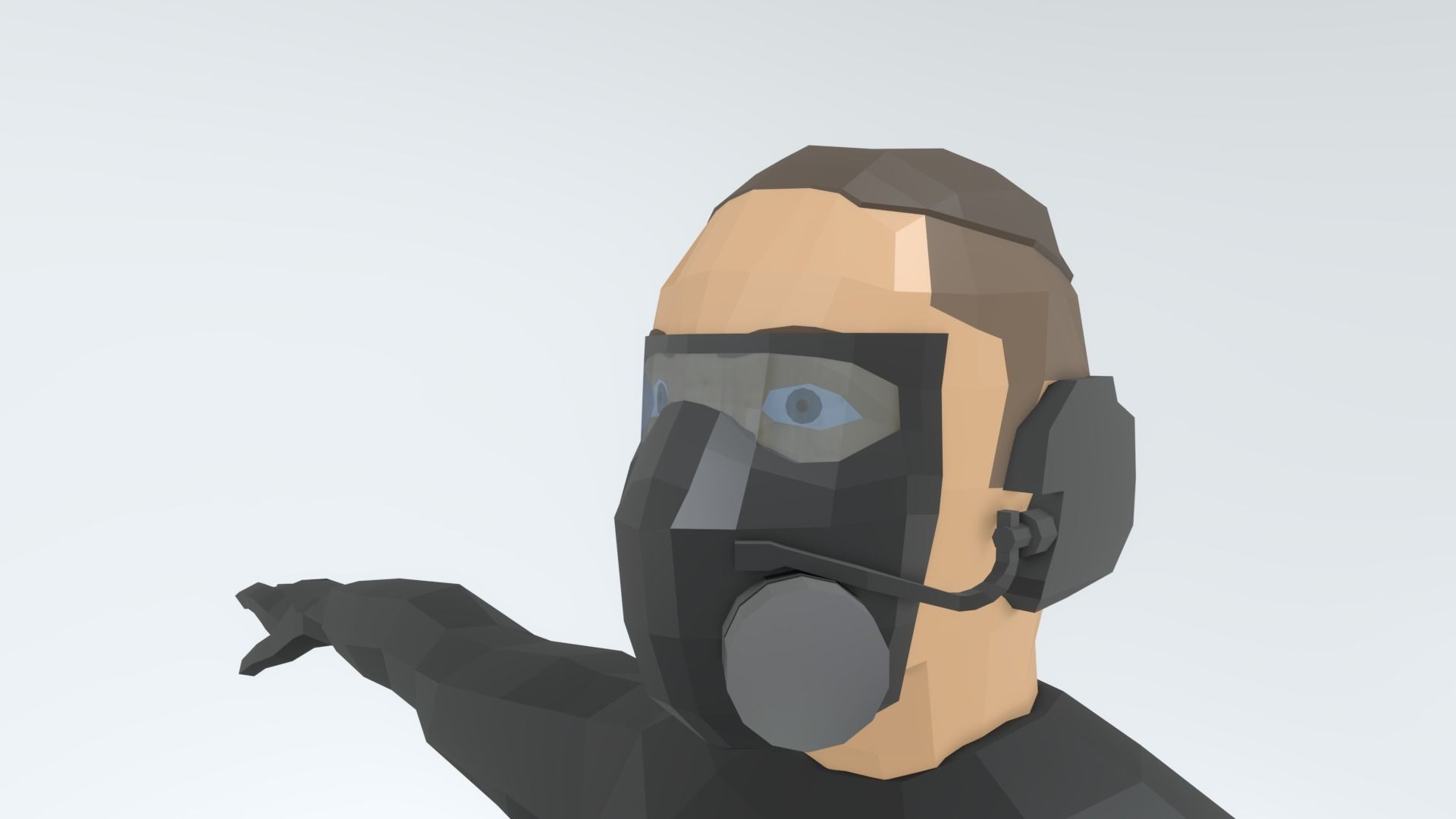 HELMET CBRN low poly Low-poly 3D model_5