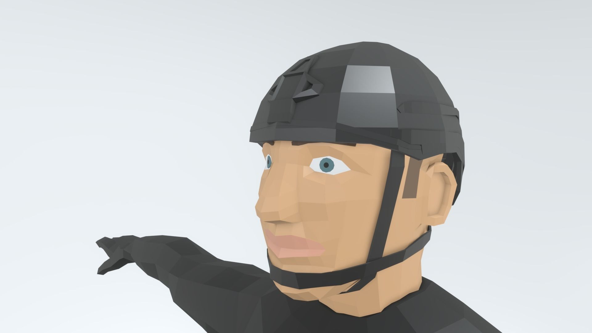 HELMET CBRN low poly Low-poly 3D model_3